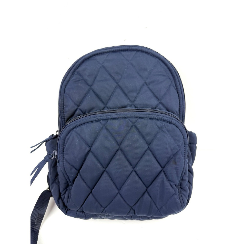 Vera Bradley Ultralight Backpack Scroll Navy Quilted Small Rucksack School
